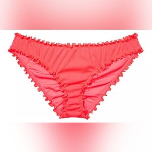 XS S VS Swim Ruffle Cheeky Bikini Bottom CORAL BLAZE